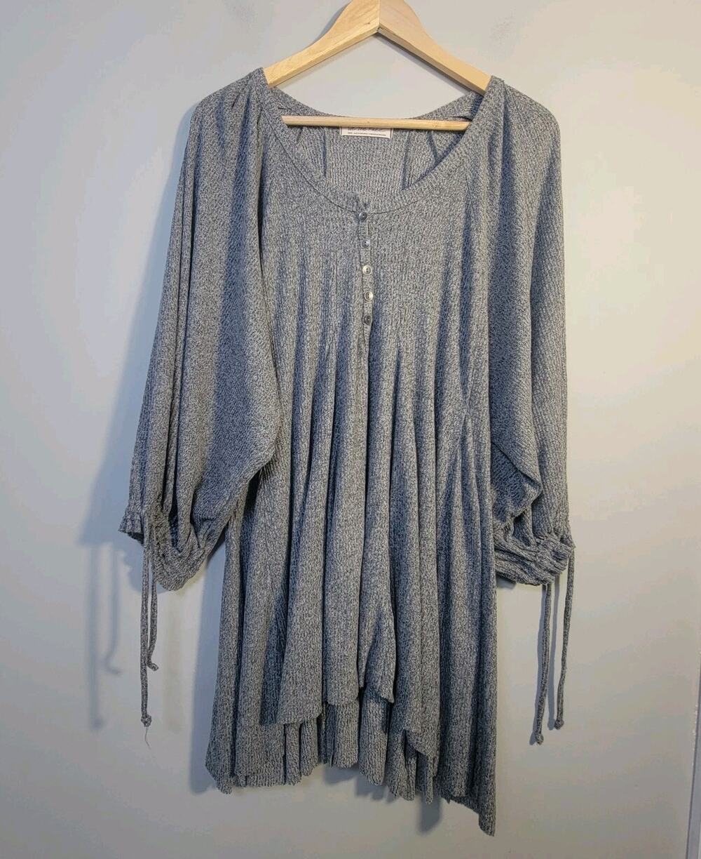 We The Free Small Sun Knit Oversized Tunic Gray